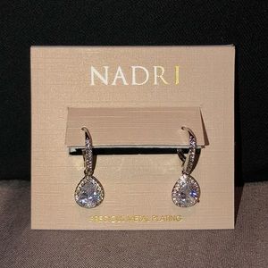 Nadri Pear Drop Pavé Leverback Earrings